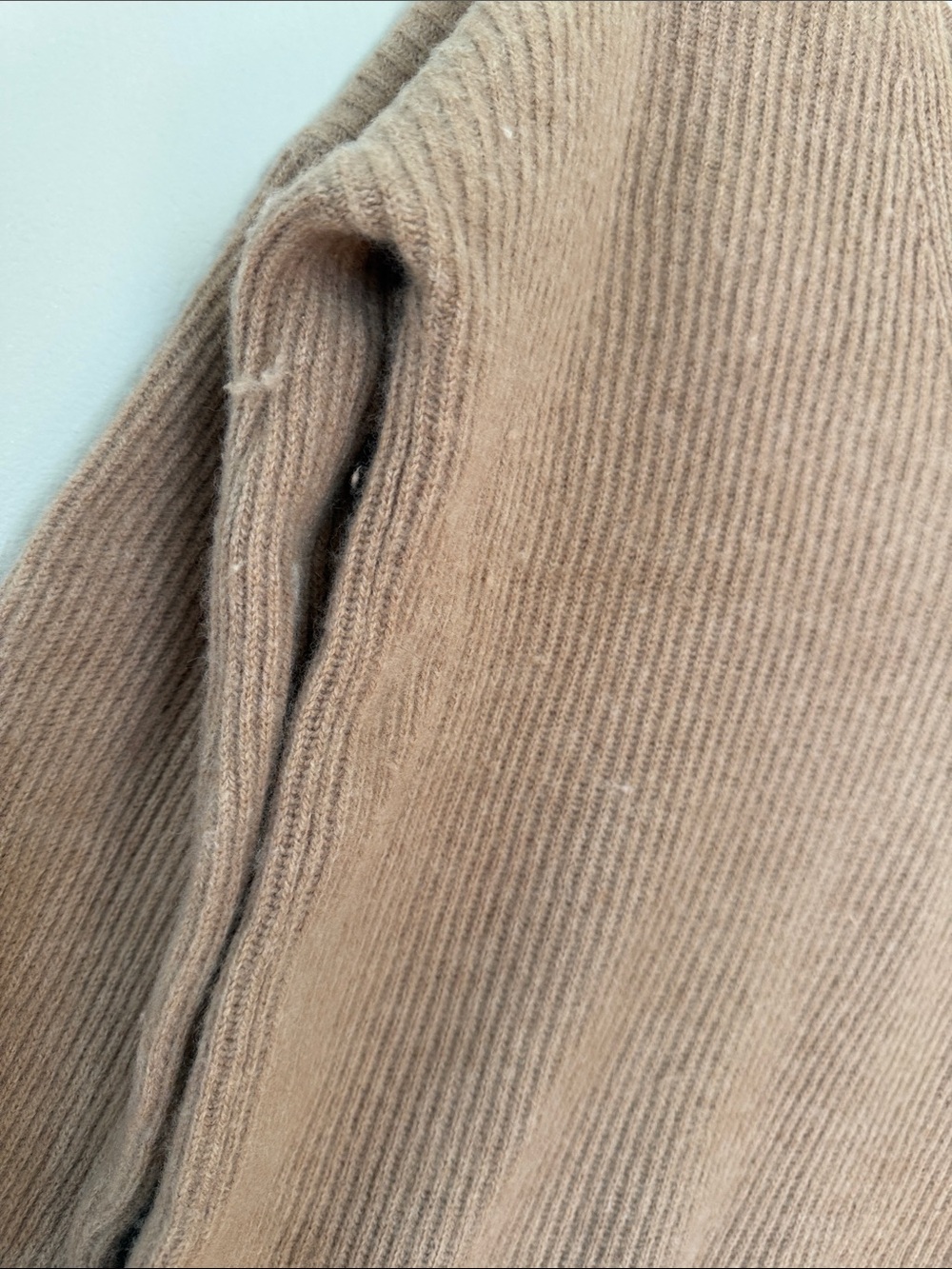 Madewell Ribbed V-Neck Sweater wool blend Camel Brown XXS - Picture 5 of 5